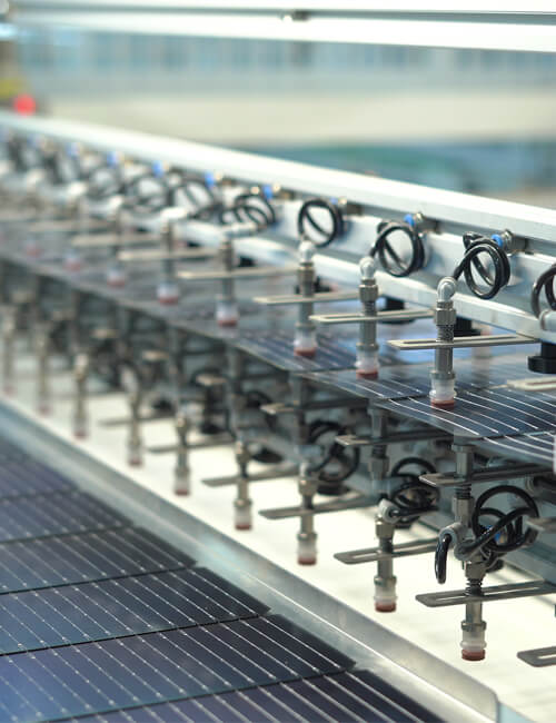 Solar panel manufacturing process at Sunora Solar