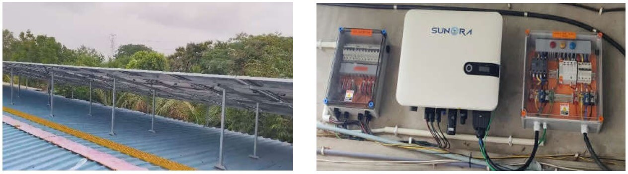 Solar Plant Installed on Metal Roof Shed