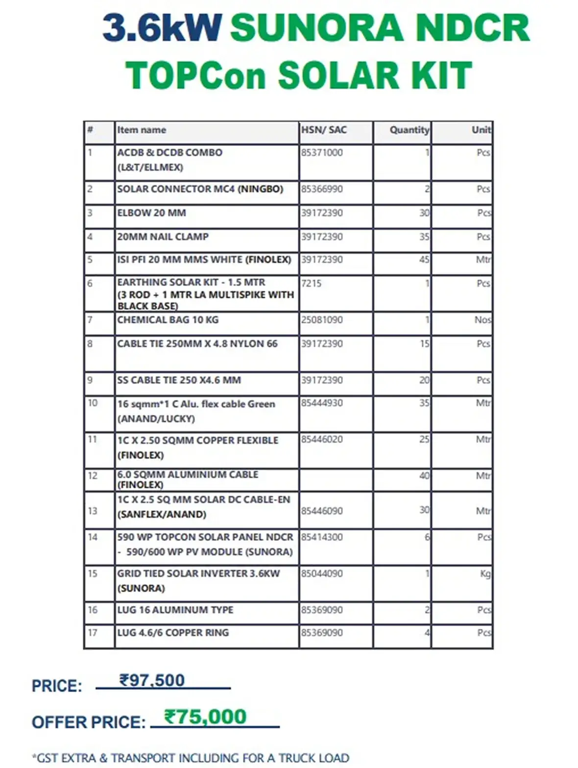 3.6kw Sunora Topcon ndcr Kit - Image 3