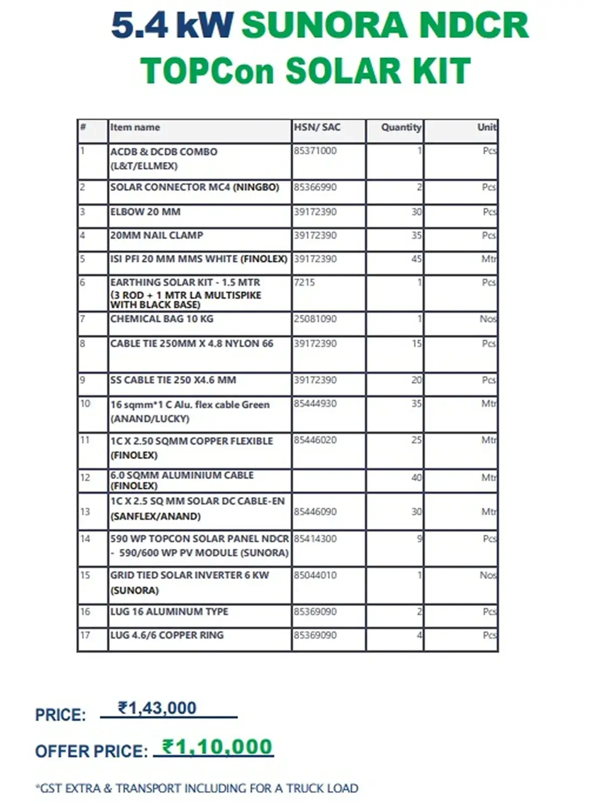 5.4kw Sunora Topcon ndcr Kit - Image 3